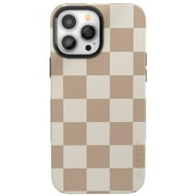 Casely iPhone 13 Pro Case | Fit Check | Neutral Checkerboard Checkered | Compatible with MagSafe | Case for iPhone 13 Pro
